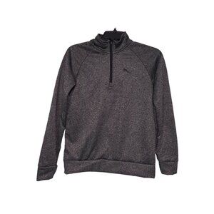 Puma Boys Long Sleeve Gray Quarter-Zip Pullover Shirt Size Large (14-16)